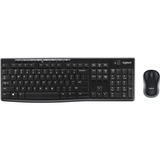 Logitech Wireless Combo MK270, set de bureau Noir, Layout BE, Rubberdome