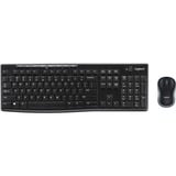 Logitech Wireless Combo MK270 set de bureau Noir, Layout BE (AZERTY), Rubberdome