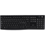 Logitech Wireless Keyboard K270 Clavier sans fil Unifying QWERTY Noir, Layout l’UE (QWERTY), Rubberdome, Vente au détail