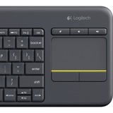 Logitech Wireless Touch K400 Plus, clavier Gris foncé, Layout BE