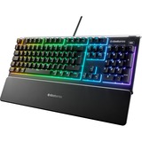 SteelSeries Apex 3 RGB clavier gaming Noir, Layout FR (AZERTY), SteelSeries Whisper-Quiet, 100%