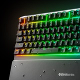 SteelSeries Apex 3 RGB clavier gaming Noir, Layout FR (AZERTY), SteelSeries Whisper-Quiet, 100%