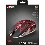 Trust GXT 105 Izza Illuminated, Souris gaming Noir, 21683, 800 - 2400 dpi, LED multicolores
