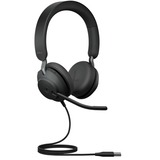 Jabra Evolve2 40, MS Stereo Casque Avec fil Arceau Bureau/Centre d'appels USB Type-A Noir, Casque/Écouteur Noir, MS Stereo, Avec fil, Bureau/Centre d'appels, 20 - 20000 Hz, 188 g, Casque, Noir