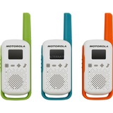 Motorola T42 radio bidirectionnelle 16 canaux Bleu, Vert, Orange, Blanc, Talkie walkie Blanc, Réseau mobile professionnel (pmr), 16 canaux, 4000 m, LCD, 48 mm, 27 mm