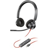 Plantronics Blackwire 3320 Casque Arceau USB Type-C Noir, Rouge, Casque d'écoute Noir, Casque, Arceau, Bureau/Centre d'appels, Noir, Rouge, Binaural, PTT, Lecture/pause, Piste <, Piste >, Volume +, Volume +