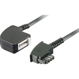 goobay 10m TAE-F Cable Noir, Câble d'extension Noir, 10 m, TAE-F, TAE-F, Noir, Mâle/Femelle