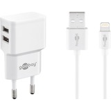 goobay Apple Lightning Dual Charging Set 2.4 A, Chargeur Blanc