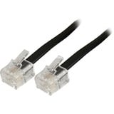 goobay Câble téléphonique RJ-11 4 pôles Noir, 10 mètres