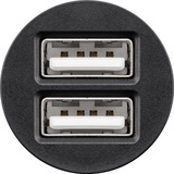 goobay Chargeur de voiture double USB Noir