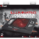Trust Support de refroidissement pour PC portable GXT 220, Refroidisseur PC portable Noir, 20159, LED rouges