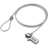 goobay 93038 câble antivol Gris 1,5 m, Serrure à mortaise Argent, 1,5 m, Verrouillage à combinaison, Acier, Gris