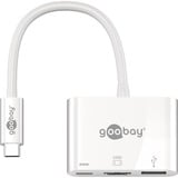 goobay USB-C > HDMI + PD, Adaptateur Blanc, 0,15 mètres