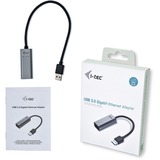 i-tec Metal USB 3.0 Gigabit Ethernet Adapter, Adaptateur Avec fil, USB, Ethernet, 1000 Mbit/s, Noir, Gris