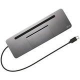 i-tec Metal USB-C Ergonomic 4K 3x Display Docking Station + Power Delivery 85 W, Station d'accueil Gris, Avec fil, USB 3.2 Gen 1 (3.1 Gen 1) Type-C, 85 W, 3,5 mm, 10,100,1000 Mbit/s, Gris
