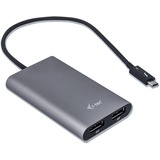 i-tec Thunderbolt 3 Dual DP Video Adapter, Adaptateur Noir, Thunderbolt 3, USB Type-C, Sortie de DisplayPorts, 5120 x 2880 pixels