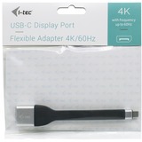 i-tec USB-C Flat DP Adapter 4K/60 Hz, Adaptateur Noir, 0,11 m, USB Type-C, DisplayPort, Mâle, Femelle, 3840 x 2160 pixels