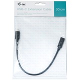 i-tec USB-C, Câble d'extension Noir, 0,3 mètres
