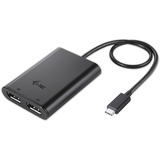 i-tec USB-C > Double DisplayPort, Adaptateur Noir, 0,3 mètre, 4K
