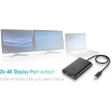 i-tec USB-C > Double DisplayPort, Adaptateur Noir, 0,3 mètre, 4K