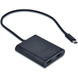 i-tec USB-C > Double HDMI, Adaptateur Noir, 0,3 mètre, 4K