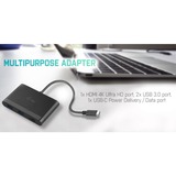 i-tec USB-C > HDMI PD/Data Travel, Hub USB Noir, 0,13 mètres