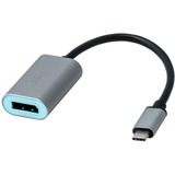 i-tec USB-C > Metal DisplayPort, Adaptateur Noir/Argent, 0,15 mètres, 4K 60Hz