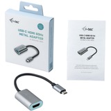 i-tec USB-C > Metal HDMI, Adaptateur Noir/Argent, 0,15 mètres, 4K 60Hz