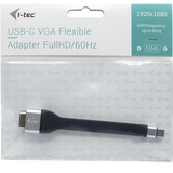 i-tec USB-C > VGA Flat, Adaptateur Noir, 0,13 mètres