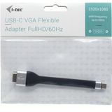 i-tec USB-C > VGA plat, Adaptateur Noir, 0,13 mètre