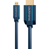 Clicktronic Displayport 1.2 > HDMI 2.0 UHD Active, Câble Bleu foncé, 3 mètres
