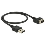 DeLOCK 0.5m 2xUSB2.0-A câble USB 0,5 m USB 2.0 USB A Noir, Câble d'extension Noir, 0,5 m, USB A, USB A, USB 2.0, Mâle/Femelle, Noir
