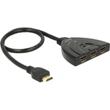 DeLOCK 18600 commutateur vidéo HDMI, Switch HDMI Noir, HDMI, Noir, Plastique, 18 Gbit/s, 600 MHz, 3840 x 2160 pixels