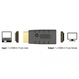 DeLOCK 63320 changeur de genre de câble 1 x HDMI-A 19 pin Noir, Adaptateur Noir, 1 x HDMI-A 19 pin, 1 x HDMI-A 19 pin, Noir