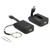 DeLOCK 63939 câble vidéo et adaptateur 0,03 m USB Type-C mini DisplayPort Noir Noir, 0,03 m, USB Type-C, mini DisplayPort, Mâle, Femelle, Droit
