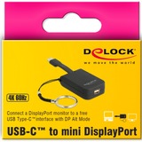 DeLOCK 63939 câble vidéo et adaptateur 0,03 m USB Type-C mini DisplayPort Noir Noir, 0,03 m, USB Type-C, mini DisplayPort, Mâle, Femelle, Droit