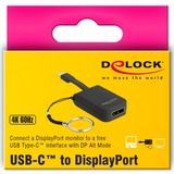 DeLOCK 63940 câble vidéo et adaptateur 0,03 m USB Type-C DisplayPort Noir Noir, 0,03 m, USB Type-C, DisplayPort, Mâle, Femelle, Droit