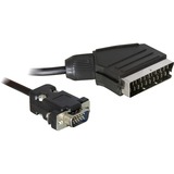 DeLOCK 65028 câble vidéo et adaptateur 2 m SCART (21-pin) VGA (D-Sub) Noir Noir, 2 m, SCART (21-pin), VGA (D-Sub), Nickel, Noir, Mâle/Mâle