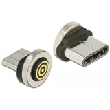 DeLOCK 65933 changeur de genre de câble USB Type-C magnet interface Noir, Acier inoxydable, Adaptateur USB Type-C, magnet interface, Noir, Acier inoxydable