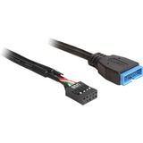 DeLOCK 83776 câble USB 0,45 m Noir, Adaptateur Noir, 0,45 m, Noir