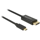 DeLOCK 85257 câble vidéo et adaptateur 3 m USB Type-C DisplayPort Noir Noir, 3 m, USB Type-C, DisplayPort, Mâle, Mâle, Or
