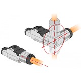DeLOCK 86289 connecteur de fils 1 x RJ-45 Gris, Prise de courant 1 x RJ-45, Gris, Mâle, Courbe, Zinc, Cat6a