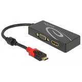 DeLOCK 87730 câble vidéo et adaptateur 0,2 m USB Type-C HDMI + VGA (D-Sub) Noir Noir, 0,2 m, USB Type-C, HDMI + VGA (D-Sub), Mâle, Femelle, 3840 x 2160 pixels
