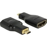 DeLOCK Adaptateur micro-HDMI-D mâle vers HDMI-A femelle Noir