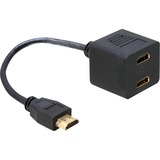 DeLOCK Adapter HDMI male to 2x HDMI female 0,2 m HDMI Type A (Standard) 2 x HDMI, Repartiteur HDMI 0,2 m, HDMI Type A (Standard), 2 x HDMI, Mâle, Femelle
