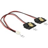 DeLOCK Alimentation 2 broches femelles > 2 x SATA 15 broches, Câble en Y Noir/Rouge, 0,2 mètre
