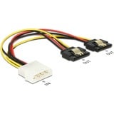 DeLOCK Alimentation Molex 4 broches mâle > 2 x SATA 15 broches, Câble en Y Noir/Rouge, 0,2 mètre