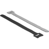 DeLOCK Attaches auto-agrippantes, 10 pièces, Serre-câble Noir, L 200 mm x L 12 mm