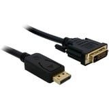DeLOCK Câble DisplayPort vers DVI 24+1, Adaptateur Noir, 2 mètres