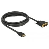 DeLOCK Câble bidirectionnel HDMI > DVI (24+1), Adaptateur Noir, 2 mètres
